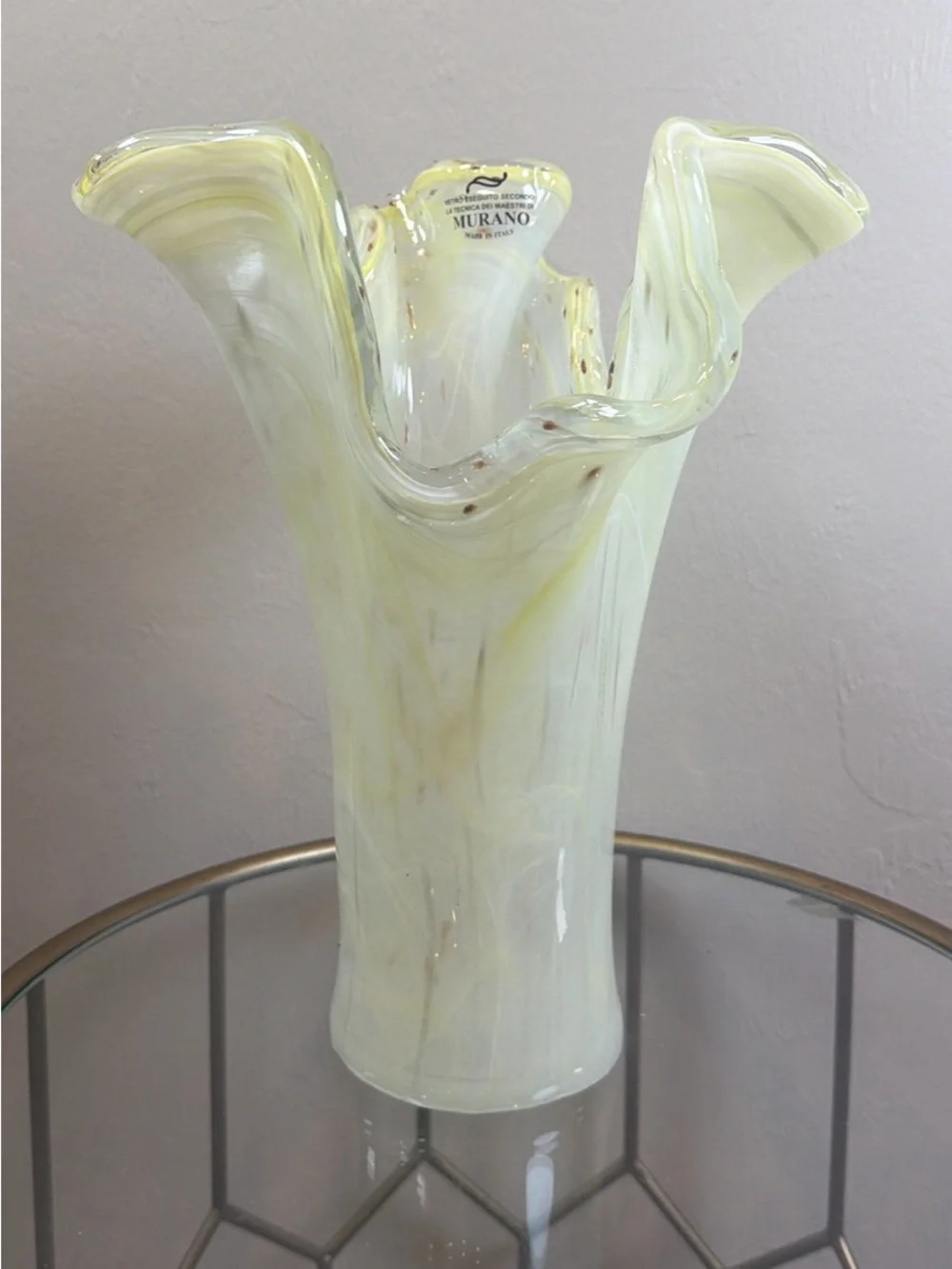Authentic Murano Hand-Blown Art Glass Vase – Made in Italy